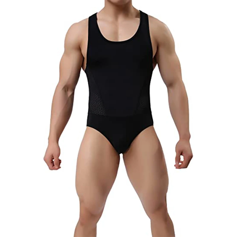Men Style Bodysuit Gym Sports Bodysuits Fitness Muscle Bodysuits Man