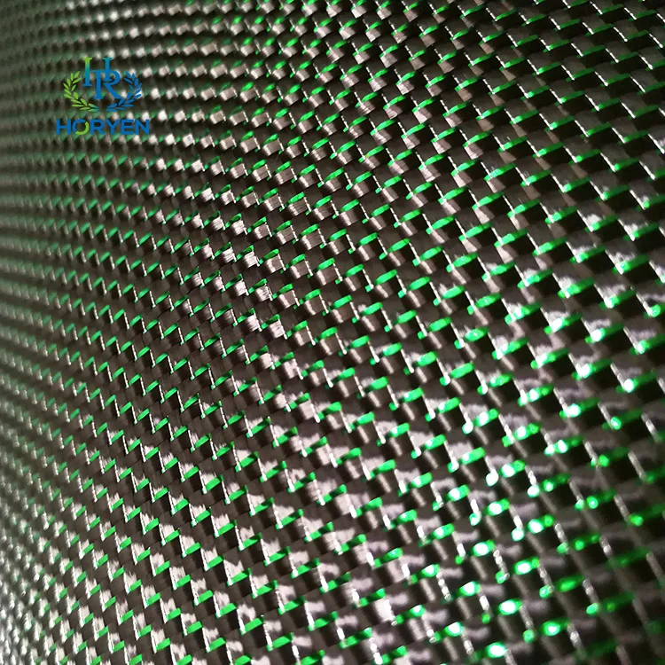 Blue Green Red Sliver Gold Metallic Colorful Carbon Fibre Metal Wire Fabric