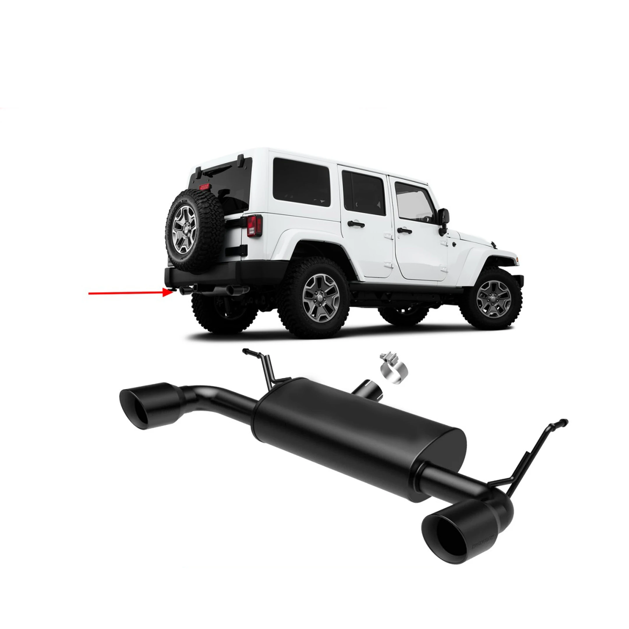 Tiroflx Off Road 4X4 style Black Series Exhaust fit for Jeep wrangler JK 2007-2017
