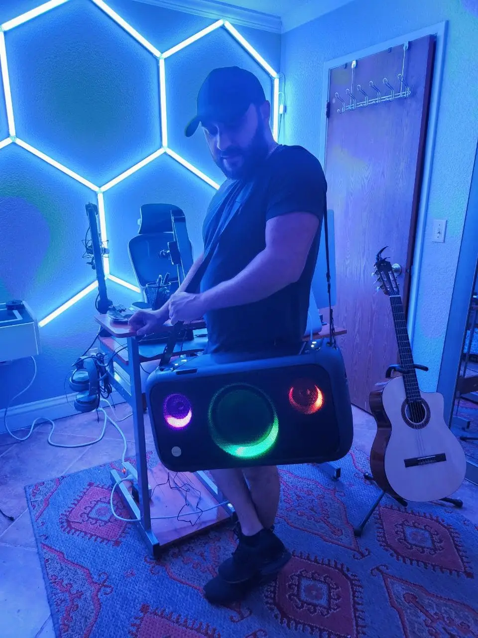 Etop 2024 Шестигранная Светодиодная лампа RGB сотовая гаражная потолочная для автомагазина гаражного