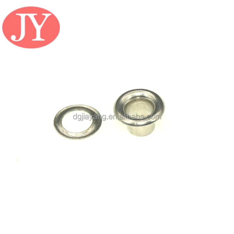26# matte black color laser custom logo eyelet fastener shiny silver metal eyelet for high end handbags