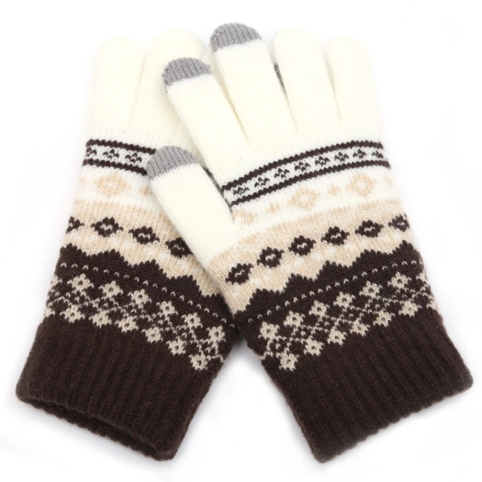 High Quality Winter Gloves Knitted Warm Touch Screen Gloves Striped Fashionable Warm Gloves