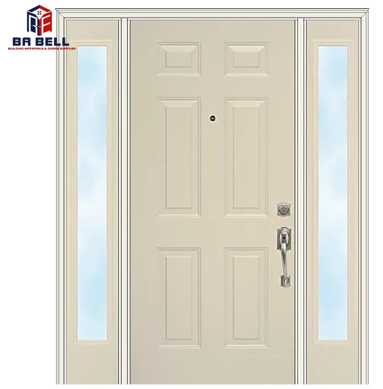 European style  white smooth finished composite painted front doors  house vila residence main entrance door