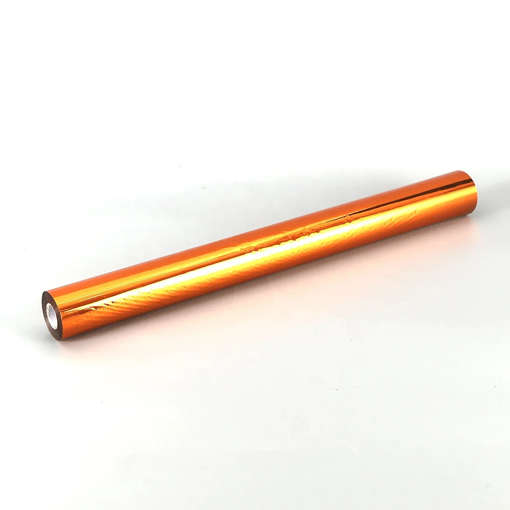 Hot stamping foil orange color foil 31 micron aluminium foil roll