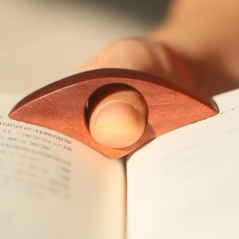 Деревянная книга ручной работы с логотипом из ореха держатель для страниц закладка большого пальца аксессуары