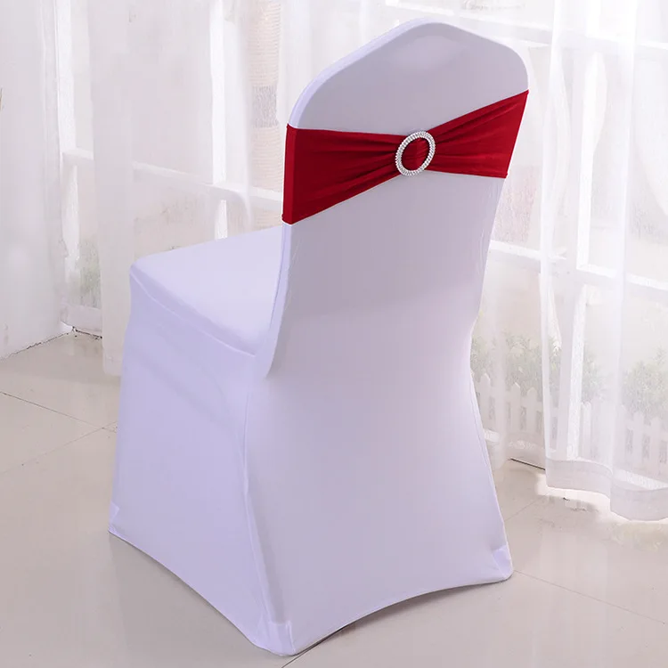 Spandex Chair Cover Bow Tie Wedding Chair Decoration Event Banquet Hotel Use Chair Band Sash