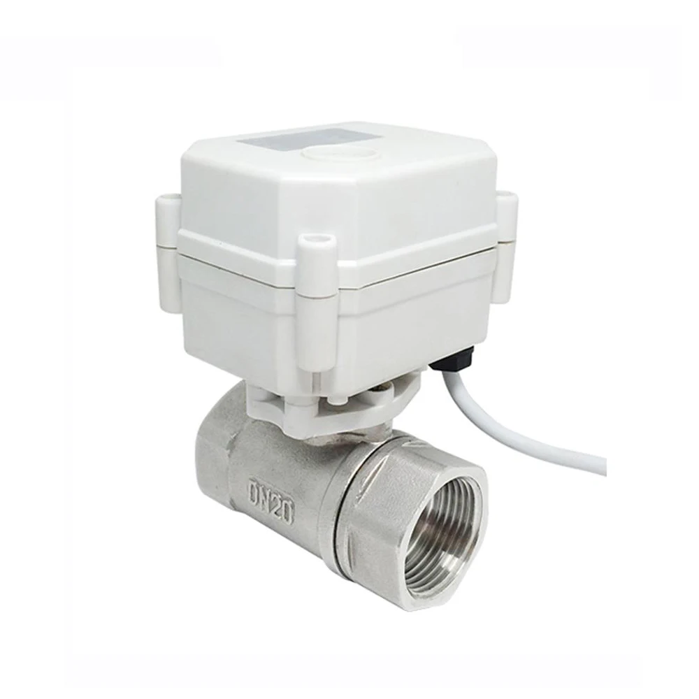 12V 2 Way DN20 3/4 inch Threaded Mini Electric Water Stainless Steel Ball Valve