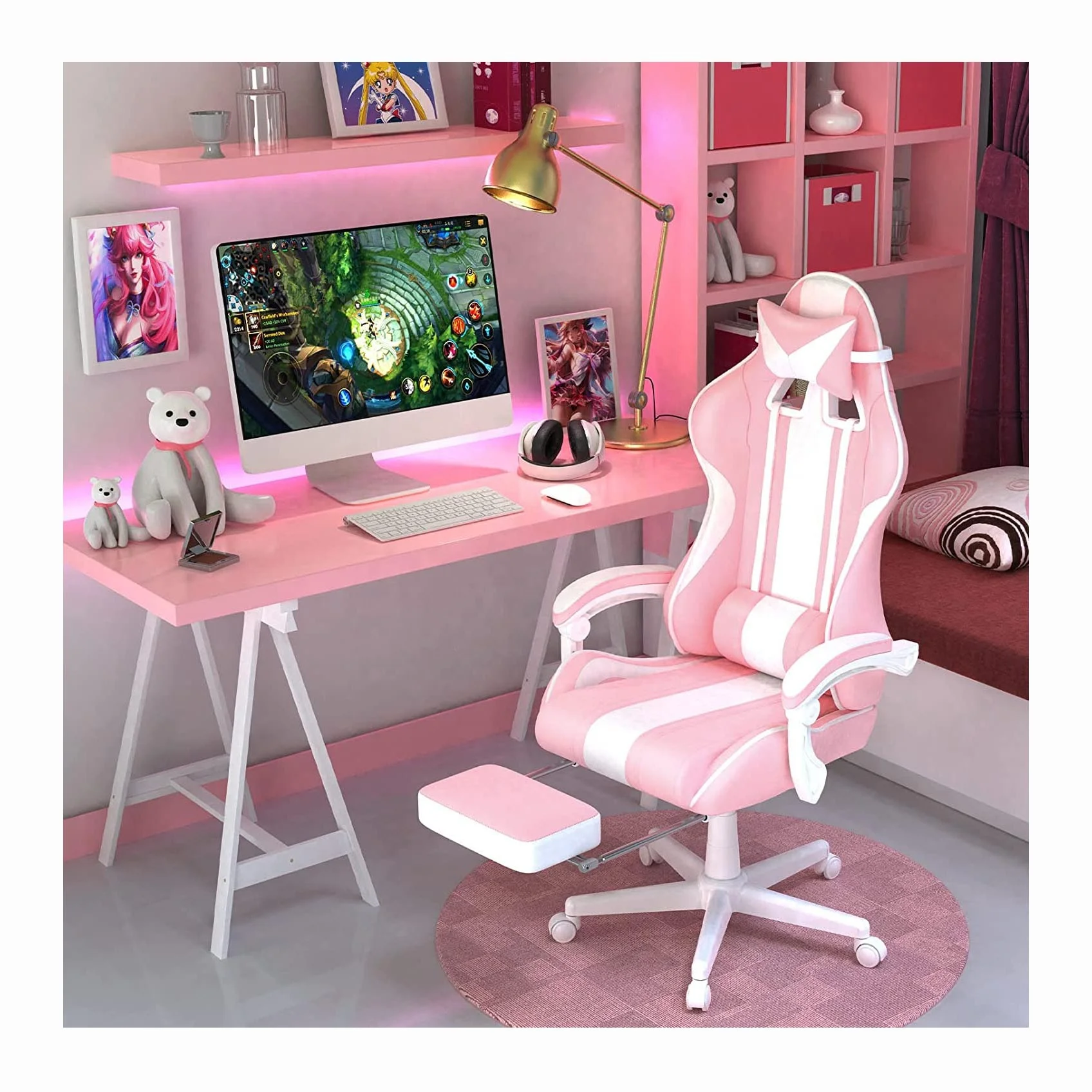 Cat Paw Cushion Comfy Kawaii Chair Plush Cushions Shape Lazy Pillow for Gamer Chair Cute Gamer Sillas for Girl Worker Gifts