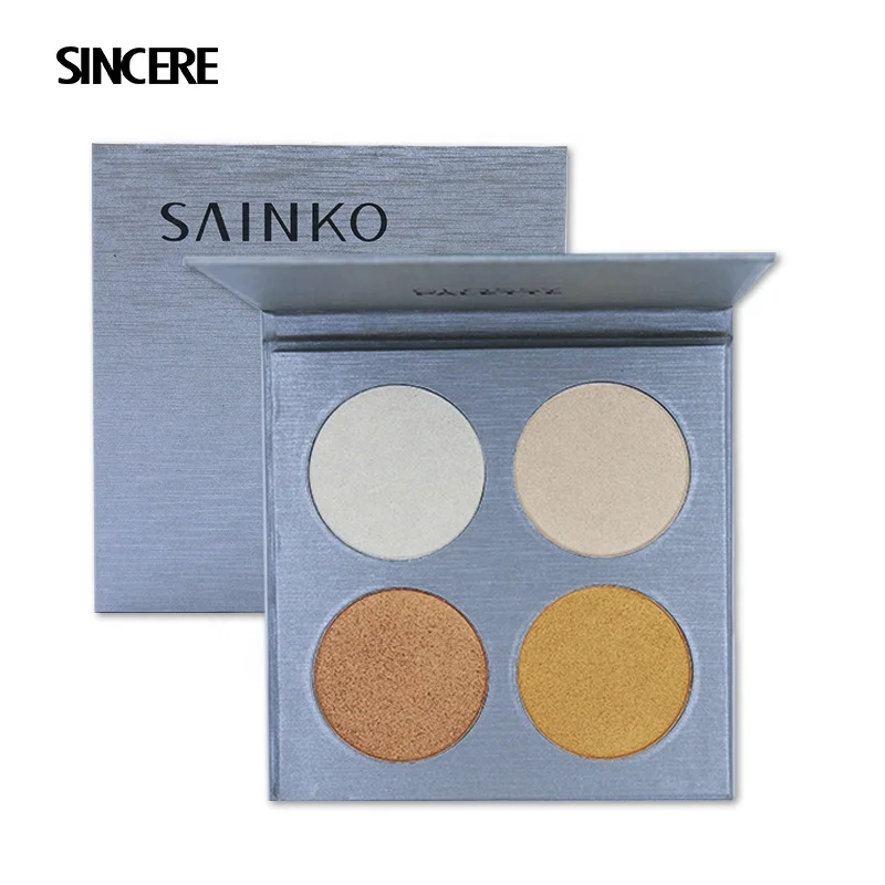 
Wholesale vendor 4 color custom highlighter make up private bronzer and highlight pressed powder highlight private label 