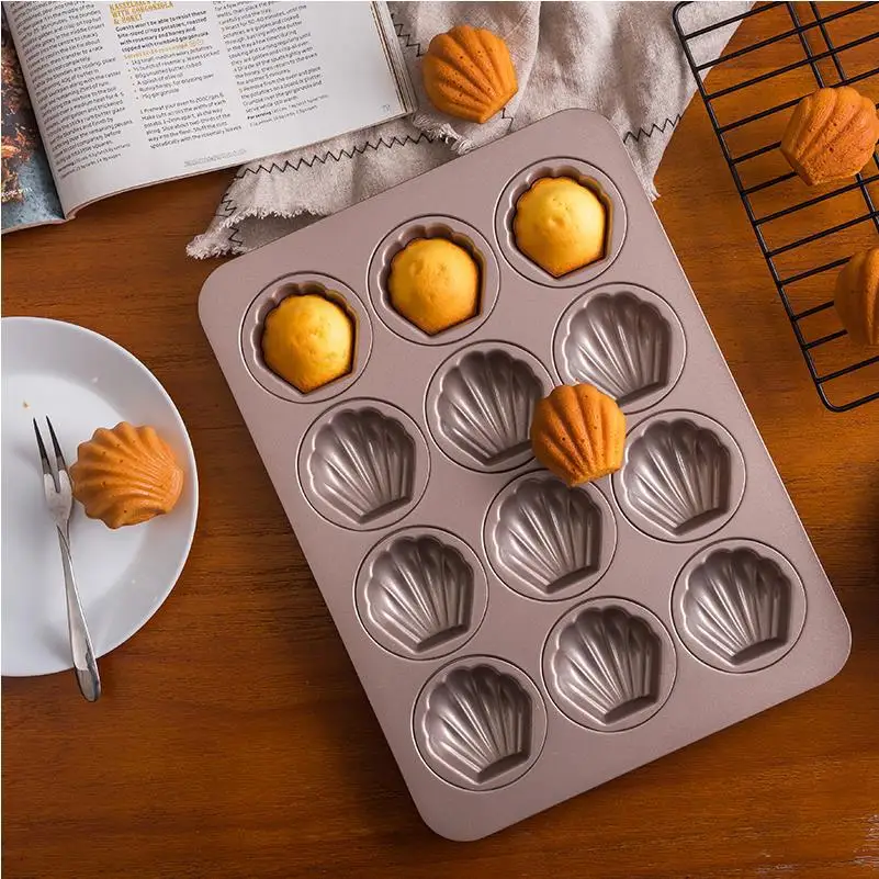 
Cake Mold 9-Cup Non-stick Madeleine Pan Baking Shell Carbon Steel Baking Pan 