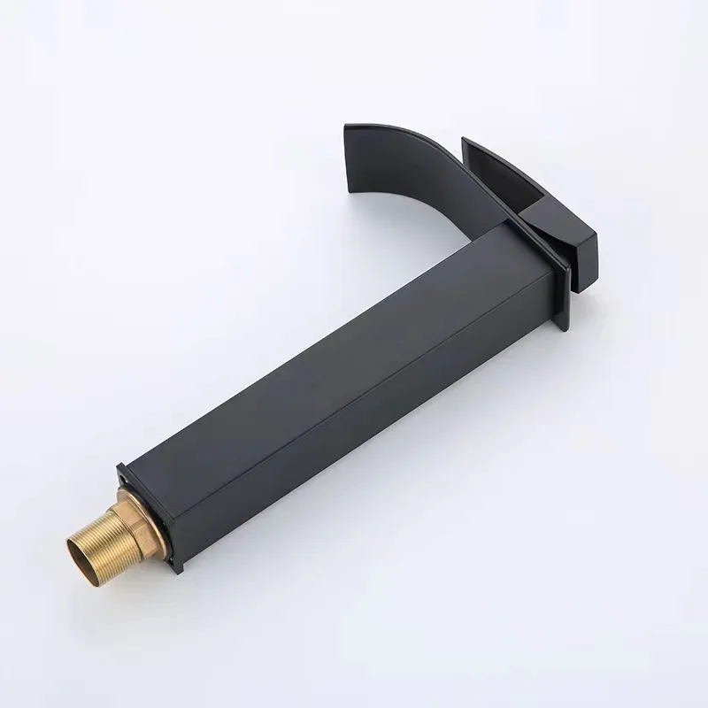 Unique Bathroom Waterfall Stainless Steel  Lavatory Vessel High Bathroom Sink Faucet Deck Mounted Tall Basins Faucet