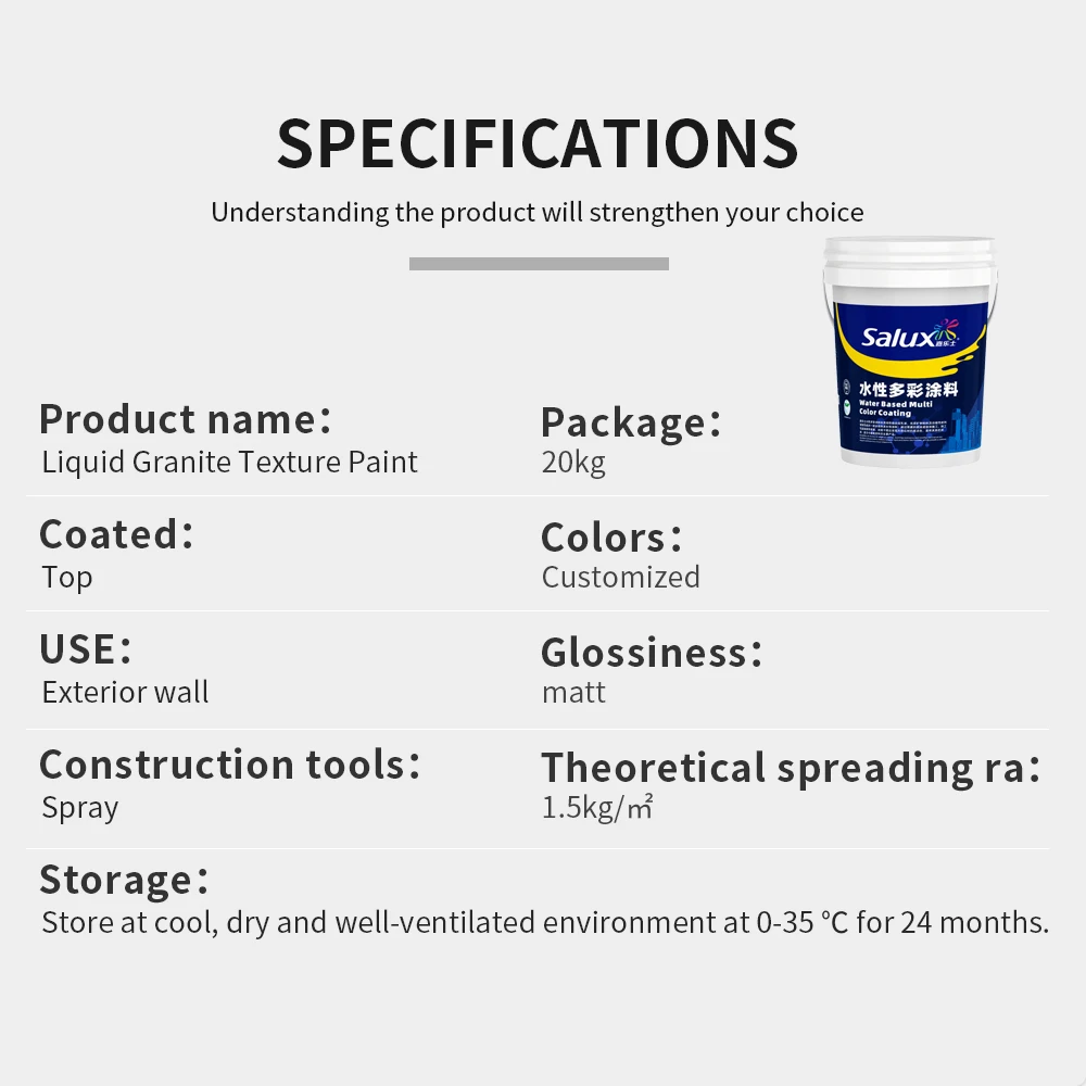 Salux Building Liquid Granite Stone Marble Paint Gamazine Texture Exterior Wall Coating & Paint