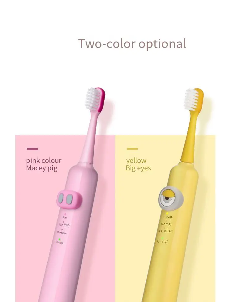 2022 Hot Sale Rechargeable IPX7 Waterproof Kids Sonic Electric Toothbrush