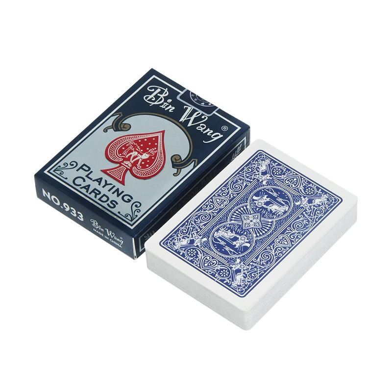 Bin Wang 933 Playing Cards Standard German Black Core Paper Club Special Plastic Coated Casino Playing Cards Poker Wholesale