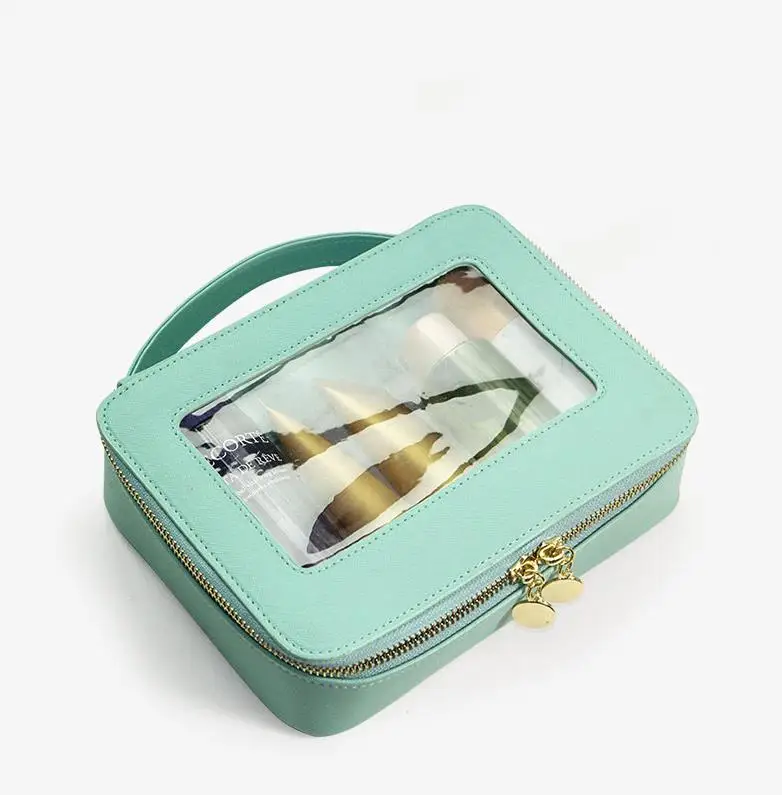 WeaveWin Customize Clear waterproof travel wash zipper toiletry beauty pouch set transparent pvc makeup organizer cosmetic bag