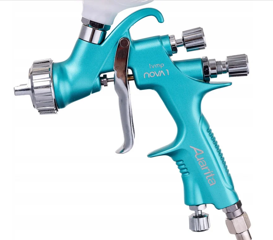 NOVA 1 Original Auarita Spray Gun LVMP Nozzle 1.3mm Gravity Feed Blue 600ml for car