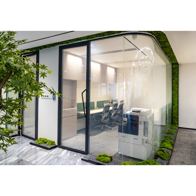 Low cost office interior design with aluminum frame and glass partition wall
