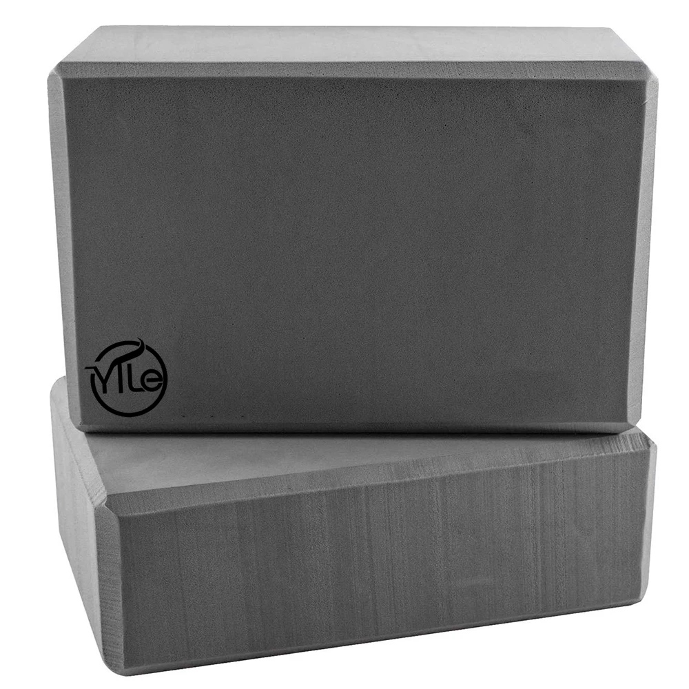 High density custom logo yoga brick and blocks and strap set black