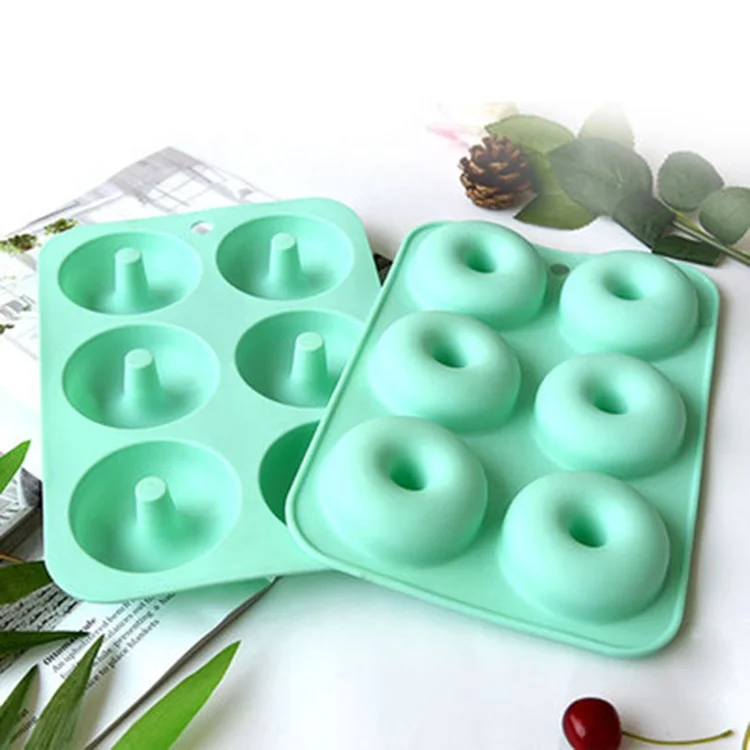 Лидер продаж, силиконовая круглая форма для торта с 6 отверстиями, форма для шоколадного торта в виде пончика, противень для выпечки, силиконовая форма для пончика