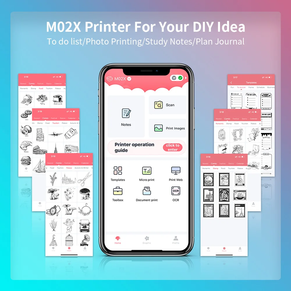 Phomemo M02X Yinxiansen Photo Thermal Label Printer Mini Portable Photo Error Printer