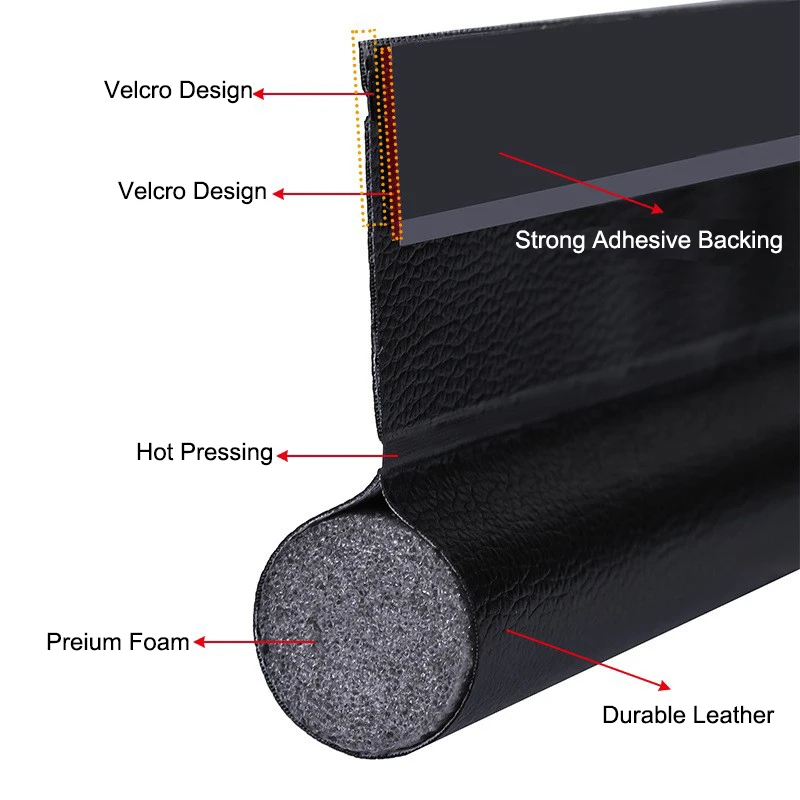 Door Draft Stopper Weather Stripping Sweep Adjustable Under Door Draft Blocker Insulator Suitable for Interior Exterior