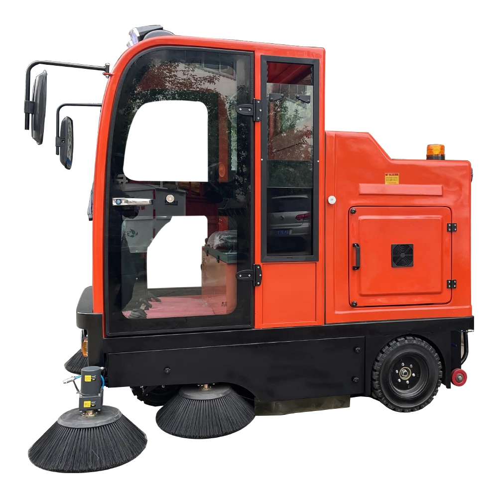 S10 commercial Industrial electric road sweeper Type Sweeper Machine  FIVE Brushes Electric All Closed Cab Vacuum Floor Sweeper