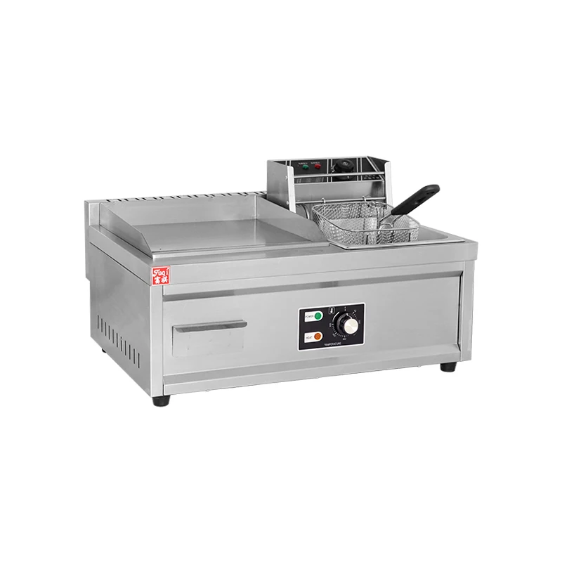 Countertop Commercial Electric Griddle Stainless Steel Half Flat Half Groove Steak Pork Beef Meat Roaster Machine For Restaurant