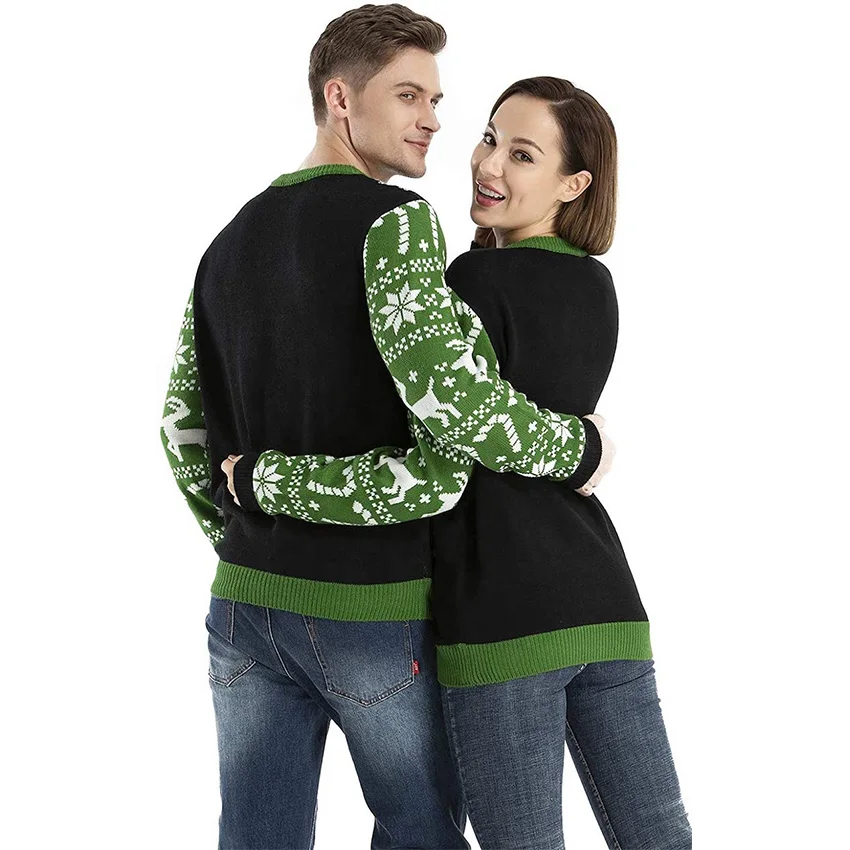  Wholesale Custom Sweater Christmas Tree Knitted Couple Family
