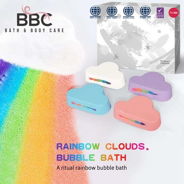 Customized colorful natural bath spa gift set oem 180g bath fizzer
