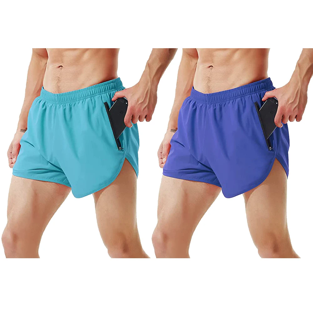 Custom Mens Running Training Shorts With Pocket Workout  Gym Sports Male Fitness Jogging Training Running Shorts men