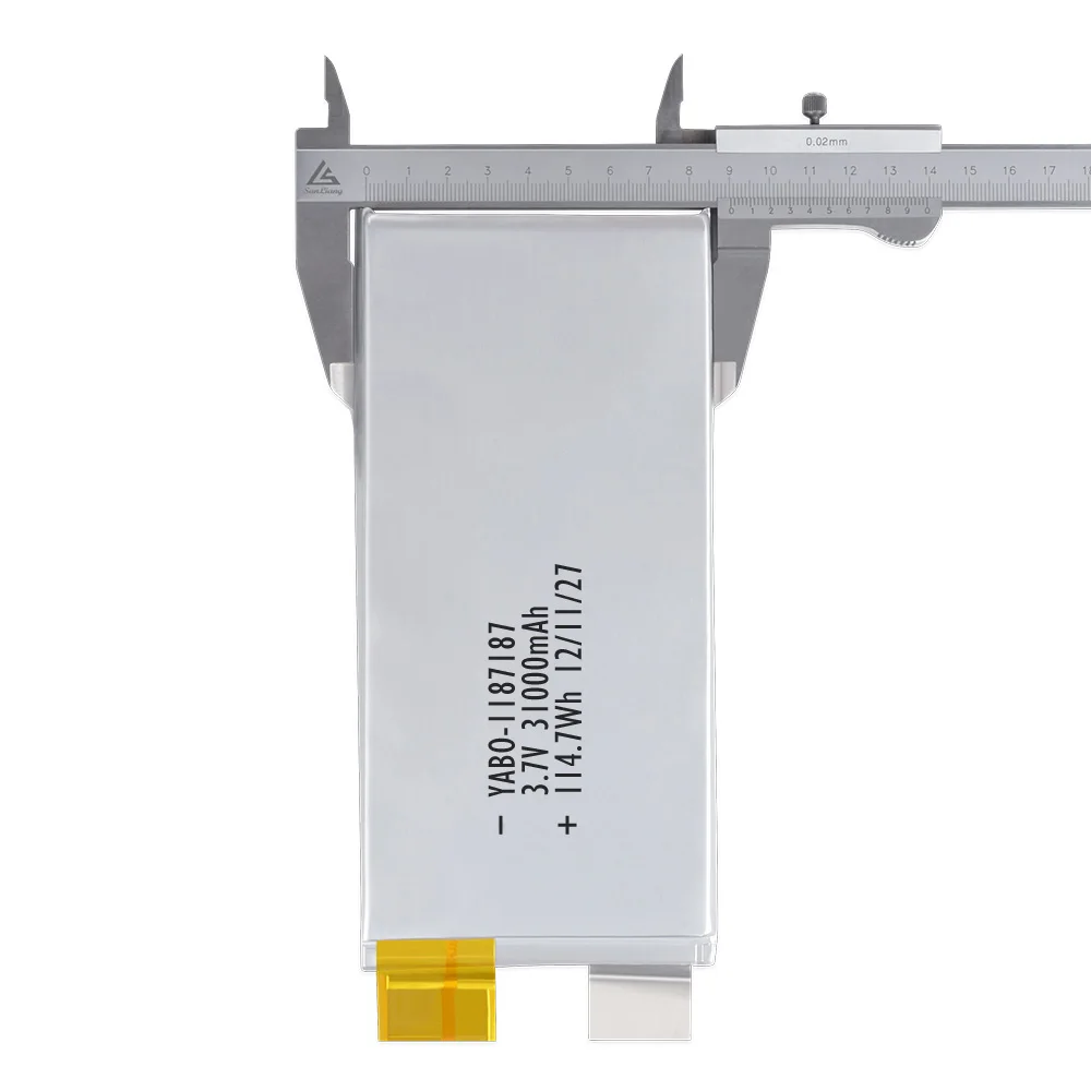 Wholesale Guangdong High Capacity Rechargeable 31000Mah  3.7V 1187187 Li-ion Lithium  Polymer 3C Solid-State Lipo Batteries