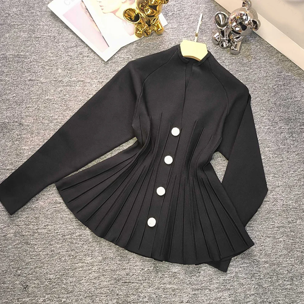 A9372 New Arrived Fancy Women Two Pieces Skirt Suit Plus Size Black White Ladies Two Pieces Suits