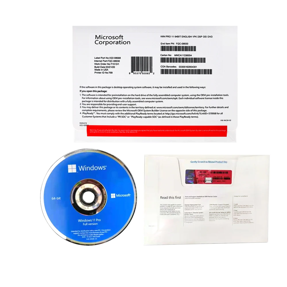 New Launching Computer Software Products ! Microsoft Windows 11 Pro OEM DVD and License Red Sticker For Windows 11 Pro