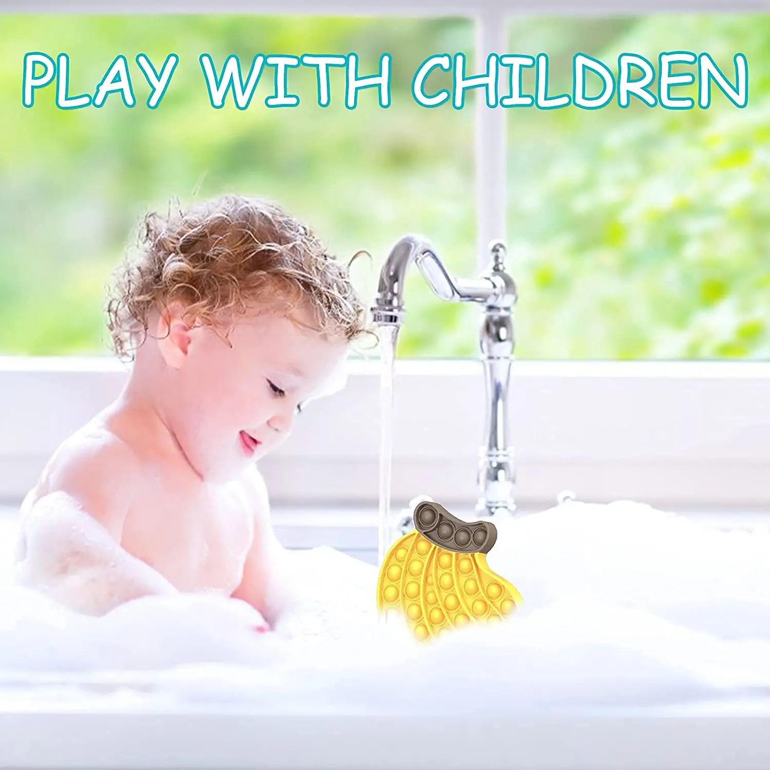 Banana Stress Relief Funny Bubble Kids Toys  Decompression Fidget Poppers Rainbow Silicone Push Pop Fidget Toy Bubble