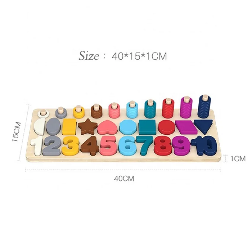 New design 3 in 1 Kids Digital Learning Wooden Shape Sorter Toy wooden toy puzzle wooden block set
