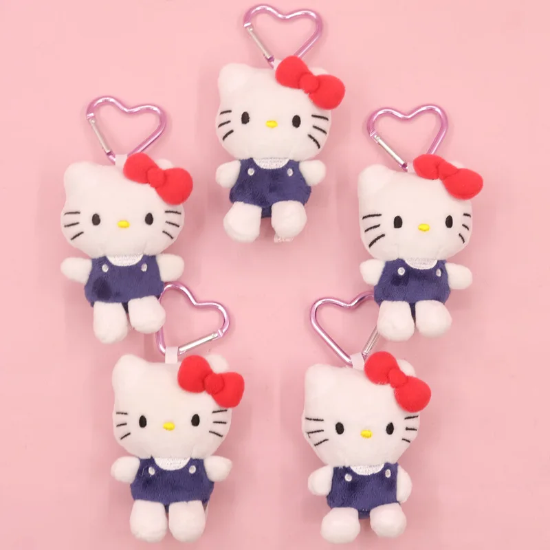 New kawaii 10cm Hello Kt Plush Keychains Classic Kitty Designs Soft Plushie Cartoon keychain toys for girls