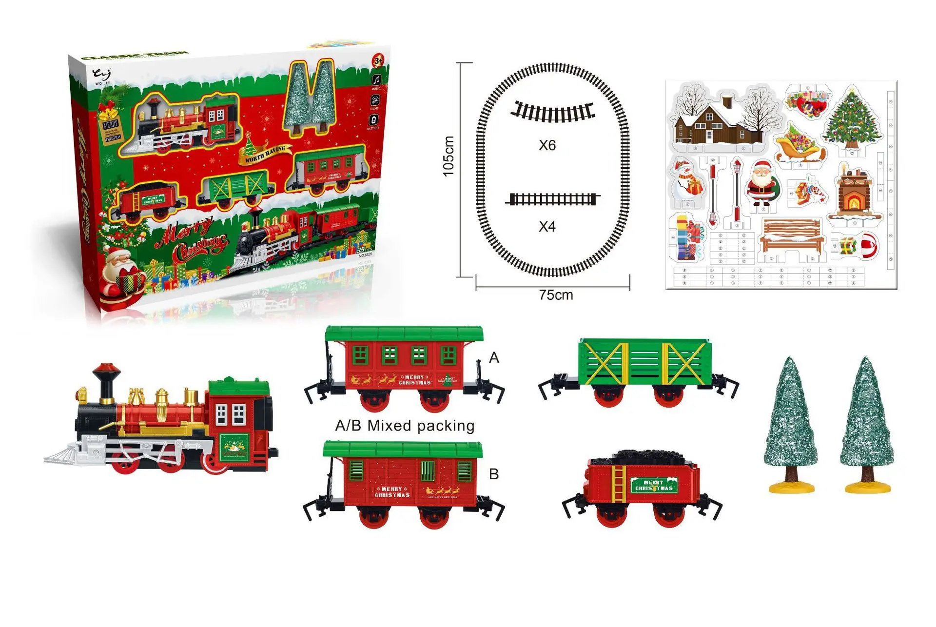 2024 Newest Kids Stimulation Alloy Track Train Toy set Electric Steam Train Railway Classical Smoke Track Train Toy Gift