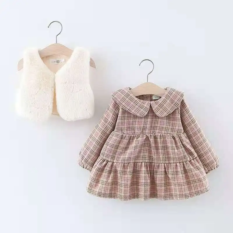 Осенние платья для маленьких принцесс, детское бархатное платье с цветочным рисунком, модное осенне-зимнее платье с длинными рукавами для девочек