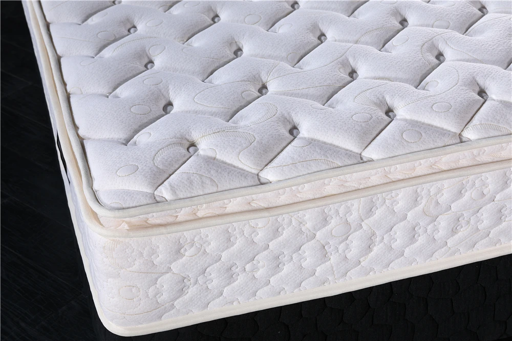 Good quality customized twin full queen king size firm continous spring pillow top hard mattress