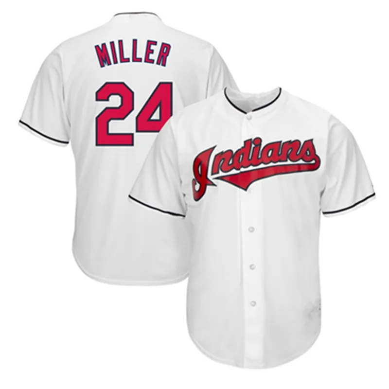
Cleveland Indians 12 Francisco Lindor 24 Miller 28 Corey Kluber Sublimated Breathable Baseball Jersey 