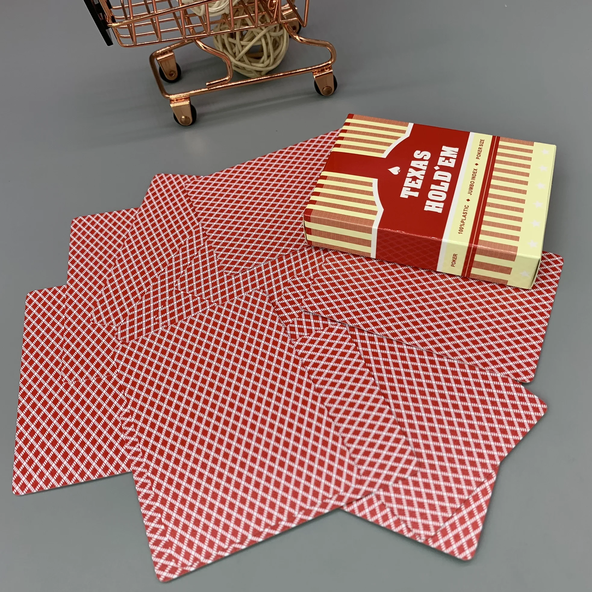 Texas Poker wholesale PVC Custom Logo Black Hot Selling Waterproof Plastic Texas Playing Cards Custom Texas Poker Game Cards