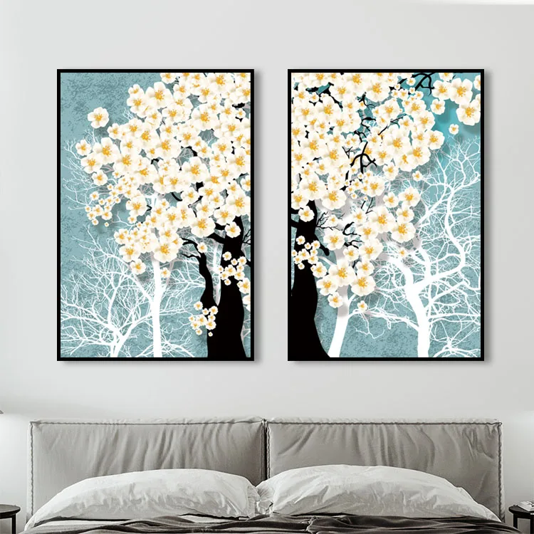 Modern Wall Art Decoration 3d Textured Abstract Flower Wall Pictures Large Oil Painting For Living Room