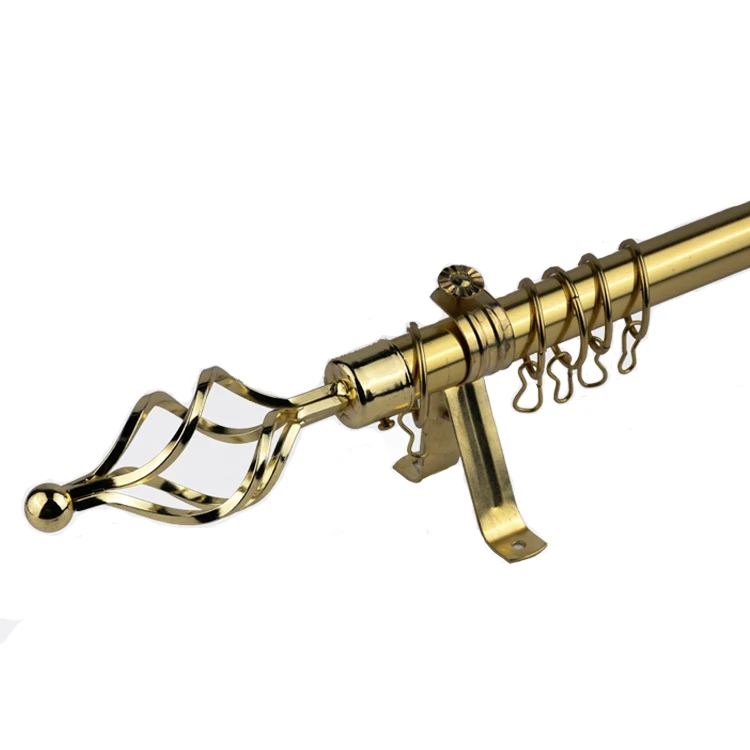 China wholesale simple household telescopic iron electroplating living room curtain rod