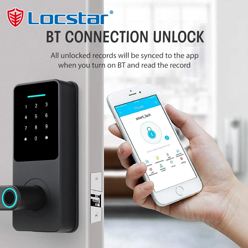 Biometric Steel Hand Key Unlock Tuya Advanced Smart Sliding Finger Print Metal Door Fingerprint Lock Cloud Smart Door Lock