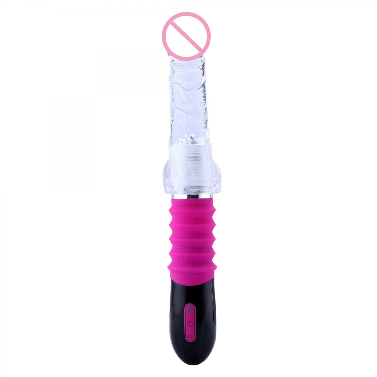 Hismith Mini Thrusting Machine, 3 Thrusting Speed Crystal Dildo Vibrator Sex Toy for Couples or Solo Handheld Vibrating Dildo