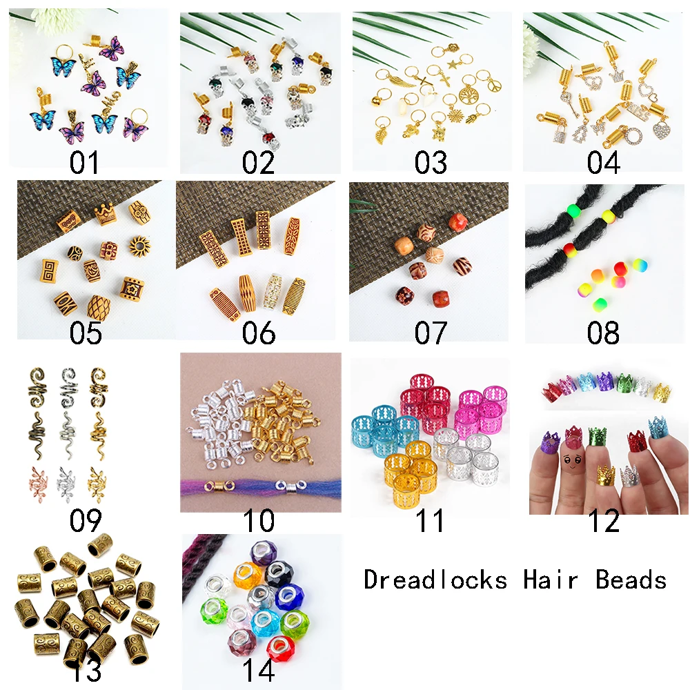 Hot Selling Imitate Wooden Hair Dreadlocks Hair Rings Dread Loc Jewelry Accessories Plastic Pony Braid Beads for Hair Decoration