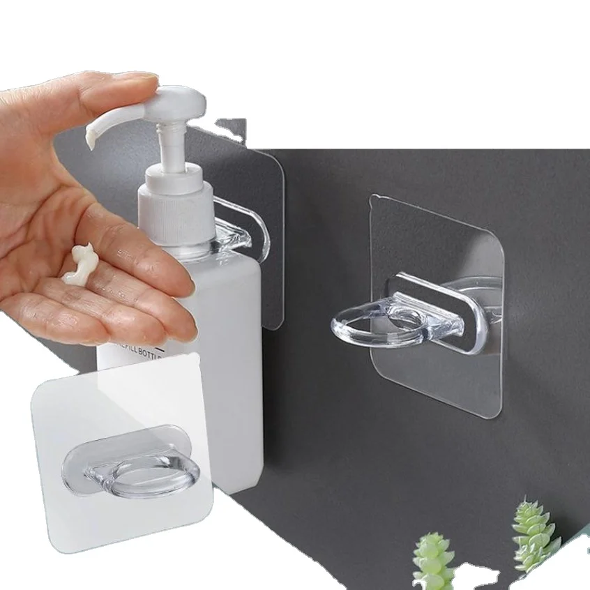 
Multifunctional Round Hook Shower Gel Bottle Rack Hook Bracket Bathroom Hanging Self-Adhesive Magic No Punching Hook 