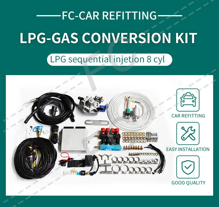 CNG/LPG ECU Kit Programming Device Sequential 8 cylinders cng kit for Sequential Injection System V8 engine dual fuels