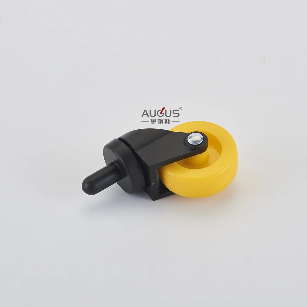 3 Inch Black PVC Yellow Core Household and Wringer Plastic Caster Wheels For Plastic Trolley Cart