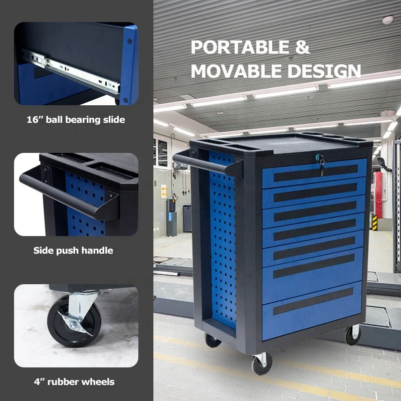 Unique Features New Design Metal Tool Cabinet Trolley Kit with 201 Pcs tools Set For garage